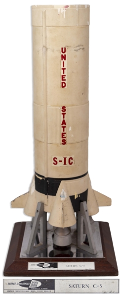 Scarce Saturn C-5 Model Made by the Marshall Space Flight Center, Circa Early 1960s Before It Was Renamed Saturn V -- In Original Box Shipped to Houston
